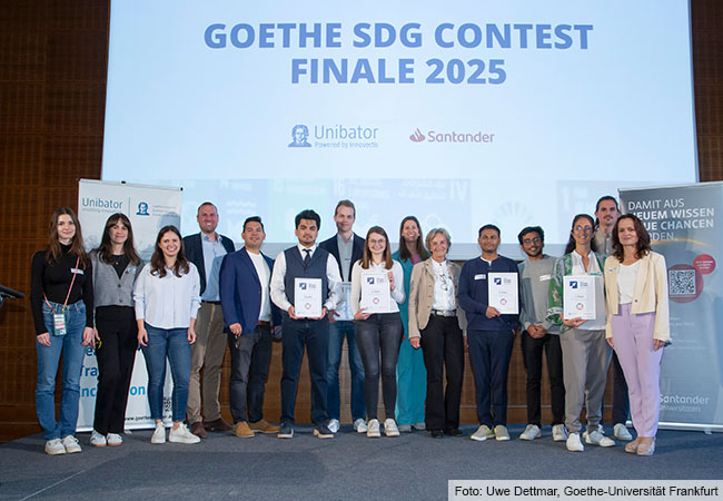 Die Finalteams des Goethe SDG Contests, Foto: Uwe Dettmar, Goethe-Universität Frankfurt